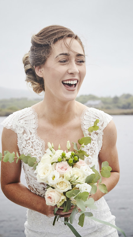 Happy Bride by the sea
