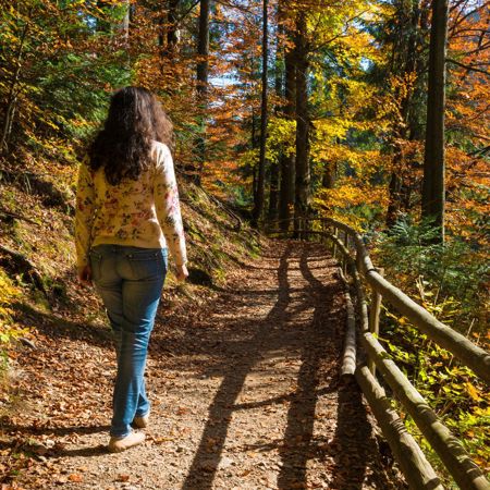 Woman walking in the local area