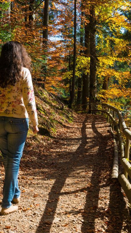 Woman walking in the local area